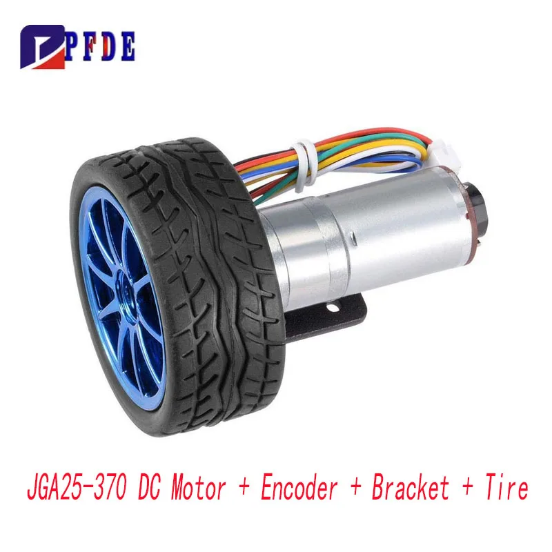DC 6V 12V DIY 엔코더 기어 모터 (장착 브래킷 포함) 65mm 휠 키트 마이크로 감속 모터 (아트카 로봇 모델용)