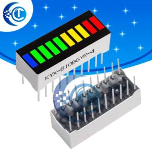 다색 디지털 세그먼트 LED 라이트 바 – B10BRYGB 10-그리드 슈퍼 브라이트 플랫 튜브 (2R+3Y+4G+1B)