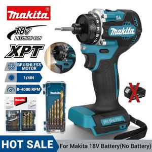 마키타 브러시리스 전기 드릴 3800IPM 3600RPM 180NM 임팩트 드라이버 목재/볼트/T-모드 직선 샹크 드릴 비트 세트 LED 라이트 포함
