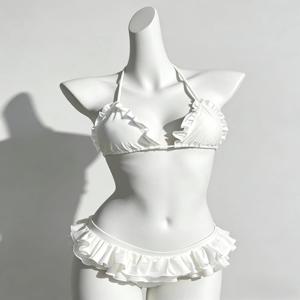 섹시한 레이스업 백 투피스 비키니 세트 하이컷 레그 푸쉬업 탑 스타일리쉬 수영복 여성용 여름 휴가 비치웨어