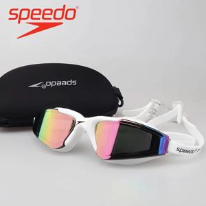 Speedo 전문가용 성인용 안티포그 수영 고글 (귀마개 포함) 남녀 공용 누수 방지 조절 가능 UV 차단 아이웨어