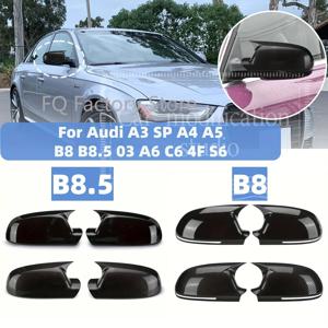 2x 추가 스타일 백미러 커버 캡 블랙 Audi A4 S4 A5 S5 B8 8K, A6 S6 4F C6, A8 S8 D3, Q3 SQ3 2012-2015, A3 8P