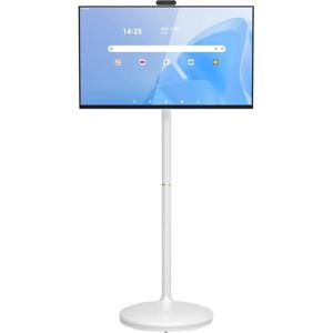 32인치 2K 스마트 휴대용 TV(바퀴 포함), 눈부심 방지 터치스크린 스마트 모니터, 내장 배터리, 스피커, 카메라, 360도 회전 기능 탑재