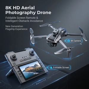 M66 접이식 스크린 드론, 4.5인치 내장형 리모컨, 5G FPV 전송, 브러시리스 모터, 접이식 휴대용 RC 쿼드콥터