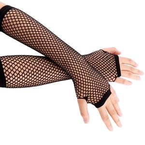 1 쌍 섹시한 여성 파티 네온 Fishnet 핑거리스 롱 장갑 태양 보호 슬리브 메쉬 레이스 얇은 장갑 여름 팔 따뜻하게