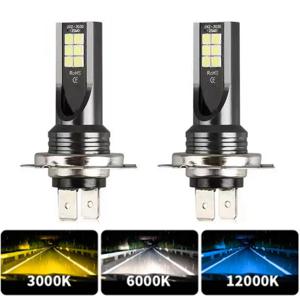 2개 LED H4 H7 자동차 헤드라이트 초고휘도 H16JP H8 H9 H11 9005 HB3 9006 HB4 자동차 안개등 주행등 12000LM 12V 24V