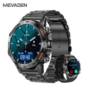 MEVADEN 스틸 1.39인치 남성용 고급 스마트워치 블루투스 통화 스포츠 피트니스 트래커 건강 모니터링 스마트워치 (남성용 MD52)