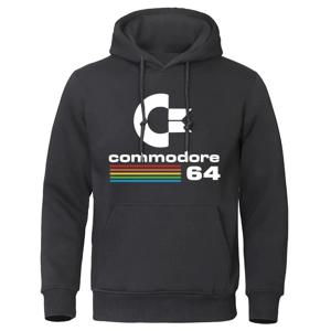 2024 인기 있고 재미있는 COMMODORE 편지 인쇄 라운드 넥 후드 남성 스웨터 가을/겨울 캐주얼 편안한 루즈 스웨터