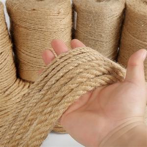 자연 황마 꼬기 빈티지 황마 로프 코드 문자열 꼬기 삼베 DIY 공예 선물 포장 원예 웨딩 장식 고양이 등반