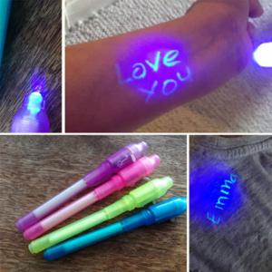 1/4Pcs 보이지 않는 잉크 펜 스파이 펜 자외선, 비밀 메시지 용 매직 마커, 보물 상자 상품, 어린이 파티 호의, 장난감 선물