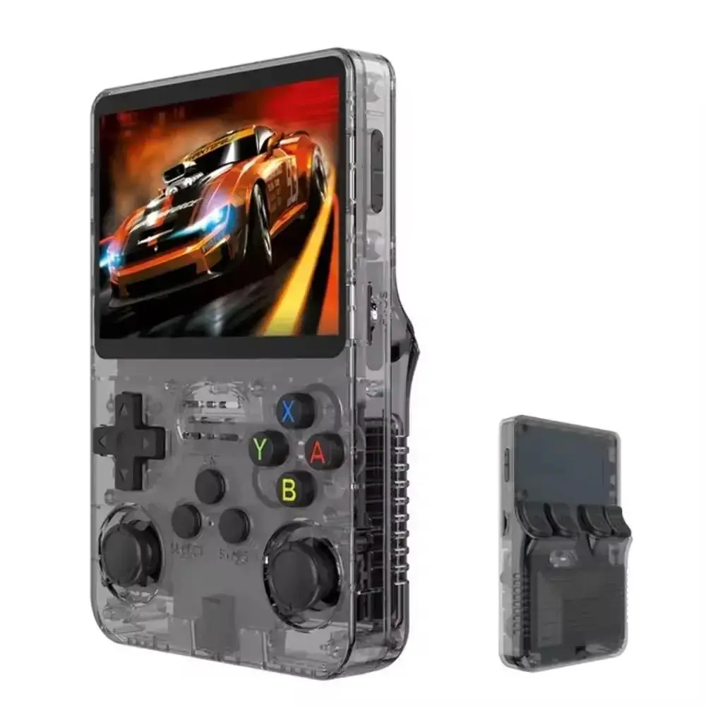 R36S 레트로 휴대용 게임 콘솔 리눅스 시스템 3.5인치 IPS 화면 64G/128G 20000개 이상의 게임 휴대용 포켓 게임 콘솔