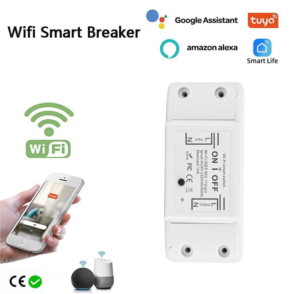 TUYA 기본 WiFi 스위치 릴레이 모듈 DIY 미니 홈 스위치 SmartLife APP 무선 음성 원격 제어 타이머 스위치 Alexa