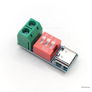다이얼 코드 조정 가능 전압 트리거 모듈, Type-C 5V~20V 가변 DC 전원 디코이 제어 보드