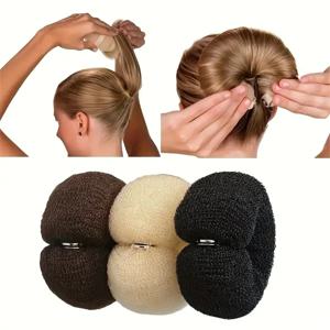 1pcs 헤어 롤빵 제조기 도넛 매직 폼 스폰지 스타일링 Braiders 도구 머리띠 여성 스타일링 도구 블랙 안색 브라운