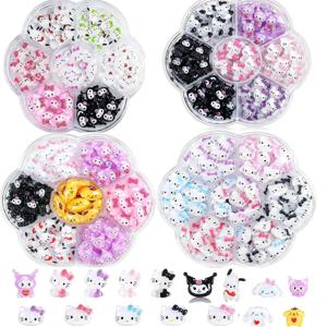 70PCS/50PCS Sanrio 헬로 키티 Kawaii 만화 Kuromi 네일 아트 참 키트 매니큐어 손톱 용 3D 네일 라인 석 보석 아트 데코 Y2K