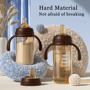 대용량 빨대 컵 PP 소재, 5cm 와이드 넥 간호 병, 콜릭 방지 BPA 프리 우유 병, 아기, 어린이, 240ml, 300ml
