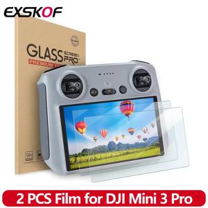 DJI Mini 3 /3 Pro Mini 4 Pro HD 유리 화면 보호기 용 2pcs 보호 필름 Anti-Scratch Screen Film RC 2 원격 액세서리
