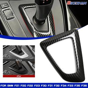 탄소 섬유 스타일 센터 콘솔 시프트 헤드베이스 패널 플라스틱 BMW F21 F20 F22 F23 F30 F31 F32 F34 F33 F35 F36에 적합