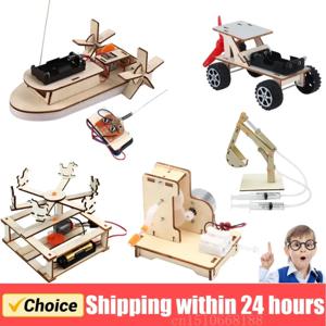 어린이 스템 전기 교육 교육 키트, DIY 보트 모델, 나무 보트 장난감, 과학 실험 키트, 3D 조립