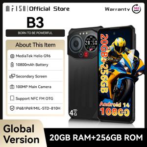 IIIF150 B3 러기드 폰 듀얼 디스플레이 20GB 램 256GB 롬 1억 화소 카메라 초슬림 러기드 스마트폰 10800mAh G96 안드로이드 14