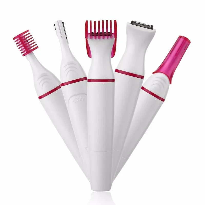 5 In 1 Set 여성 제모기 여성 눈썹 트리머 레이디 면도기 제모 면도기 기계 얼굴 Depilador 비키니 제모 도구