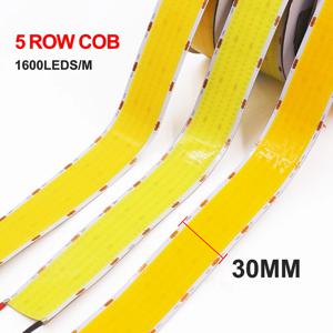12V 24V COB LED 스트립 조명 1 2 5 행 슈퍼 밝은 320 600 1600LED/M 유연한 테이프 고밀도 선형 조명 3000K 4000K 6500K