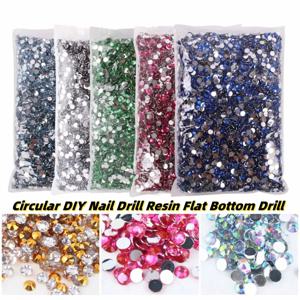 도매 2-6mm 레진 무열 접착 라운드 DIY 레진 플랫 바닥 크리스탈 다이아몬드 네일 아트 장식 공예품