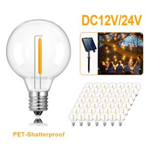 50PCS DC12V 24V 1W G40 LED 전구 저전압 비산 방지 플라스틱 오프 그리드 배터리 전원 태양 광 조명에 대 한 전구 교체