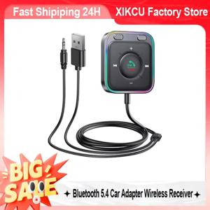 XIKCU Bluetooth 5.3 FM/AUX Bluetooth 차량용 어댑터【에어 벤트 설치 및 베이스 부스트】 3.5mm USB AUX Bluetooth 수신기 자동차 스테레오