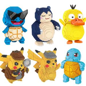 애완 동물 지니 빌딩 블록 장난감 Poke Ball 미니 오리 피카추 Charizard 벽돌 애니메이션 엘프 다이아몬드 인형 포켓 몬스터 어린이 장난감