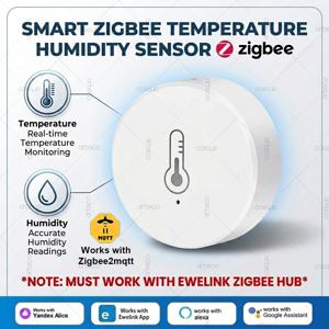 Ewelink ZigBee 스마트 온도계 습도계 컨트롤러 온도 습도 센서 Alexa Google 용 배터리 구동 앱 제어