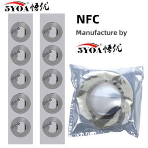 5YOA NFC 습식 스티커 투명 13.56MHz 라벨 213 Ntag213 RFID NFC 휴대폰 IoT 개인 자동화 단축키 공유 215 216