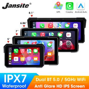 Jansite 오토바이 디스플레이 화면 Carplay 모토 네비게이션 휴대용 디지털 대시 보드 Motobike 안드로이드 자동 방수 BT 모니터