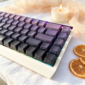 퍼플 그라데이션 키캡 OEM 프로파일 레드 핑크 블루 사이드탑 프린트 키캡 (60%, 65%, 75% TKL, 96%, 98%, 100% 기계식 키보드용)