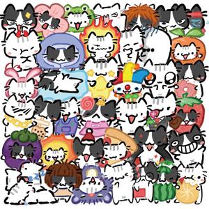 54개 귀여운 컬러풀 고양이 스티커 투명 고양이 데칼 휴대폰 노트북 여행가방 스케이트보드 방수 스티커