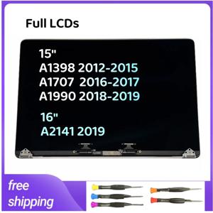 2012-2019년형 맥북 프로 15인치 A1398 A1990 A1707 16인치 A2141 풀 LCD 어셈블리 스페이스 그레이 실버 EMC 3072 3162