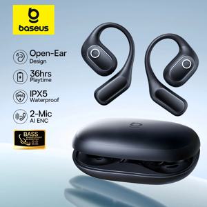 Baseus Eli 2i Fit 오픈 이어 이어폰 진정한 무선 Bluetooth 6.0 이어 후크 헤드폰 IPX5 방수 스포츠 이어 버드베이스 부스트