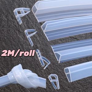 넓은 F/h 모양 실리콘 고무 프레임리스 샤워 룸 문짝 창 유리 도장 스트립, 6mm, 8mm, 10mm, 12mm 유리용 웨더스트립, 2 계량기