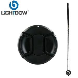 Lightdow 카메라 렌즈 커버 49mm 52 55 62 67 72 77 82mm Canon Nikon Sony Olypums Fuji 카메라 렌즈 액세서리 용 로프 포함