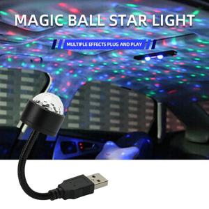 LED 별이 빛나는 하늘 공 USB 야간 조명 프로젝터 분위기 램프 사운드 활성화 RGB 회전 장식 램프 파티 크리스마스