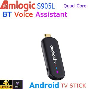 Amlogic S905L 안드로이드 TV 스틱 쿼드 코어 4K 비디오 WiFi BT 음성 어시스턴트 리모컨 미디어 플레이어 스마트 TV 박스 H96 Max