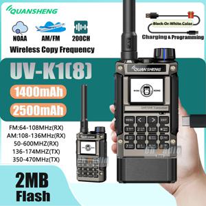 콴셩 UV K1(8) 미니 무전기 UV-K1 8 2MB 플래시 NOAA FM AM 타입-C 장거리 햄 통신 무전기 사냥 캠핑용