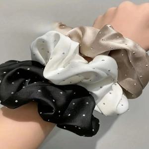 3 Pcs 크리스탈 도트 스크런치 헤어 링 여성을위한 패션 헤어 액세서리 소녀 파티 포니 테일 홀더 헤어 액세서리
