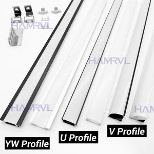 2-30PCS 0.5m LED 알루미늄 채널 프로파일 U/V/W 스냅온 커버 LED 스트립 조명용 방열 하우징 홈 캐비닛 조명