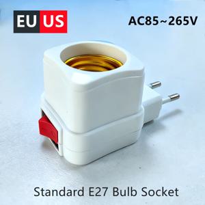 2~1PCS E27 EU/US/AU 플러그 LED 조명 램프 전구 소켓 베이스 홀더 에디슨 전구 어댑터 ON/OFF 스위치 조명 액세서리