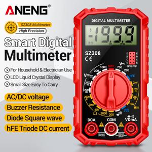 디지털 멀티미터 ANENG SZ308 1999 카운트 AC/DC 전압 전류 저항 테스터 가정용 포켓 멀티미터 전기기사용 테스터