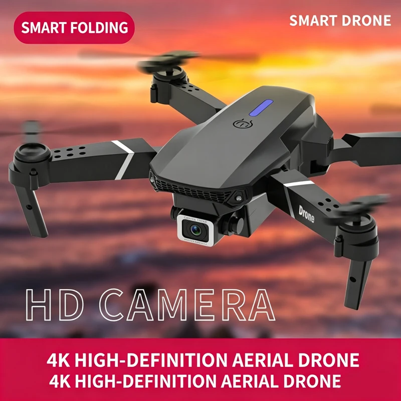2026 RC 접이식 쿼드콥터 드론 헬리콥터 장난감 선물 E88 Pro WIFI FPV 드론 광각 미니 드론 (고도 유지 기능 포함)