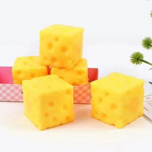 스퀴시 스퀘어 치즈 스퀴즈 토이 슬로우 리바운드 푸시 스트레스 해소 센서리 토이 소프트 버터 치즈 피젯 토이 크리스마스 선물