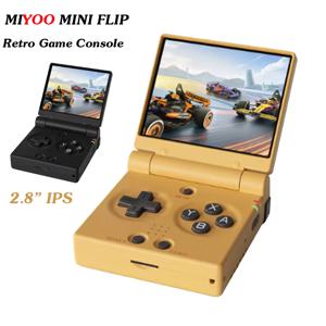 미유 미니 플립 레트로 휴대용 게임기 - 2.8인치 IPS 화면, 휴대용 레트로 게임 에뮬레이터, 게이머를 위한 선물