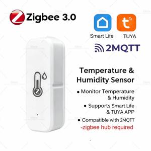 Tuya Zigbee 3.0 미니 온도 및 습도 센서 실내 스마트 홈 온도계 습도계 Z2M 스마트 라이프와 원격 작업